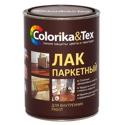 Лак паркетный алкидно-уретановый "Colorika&Tex" полуматовый 0,8 л